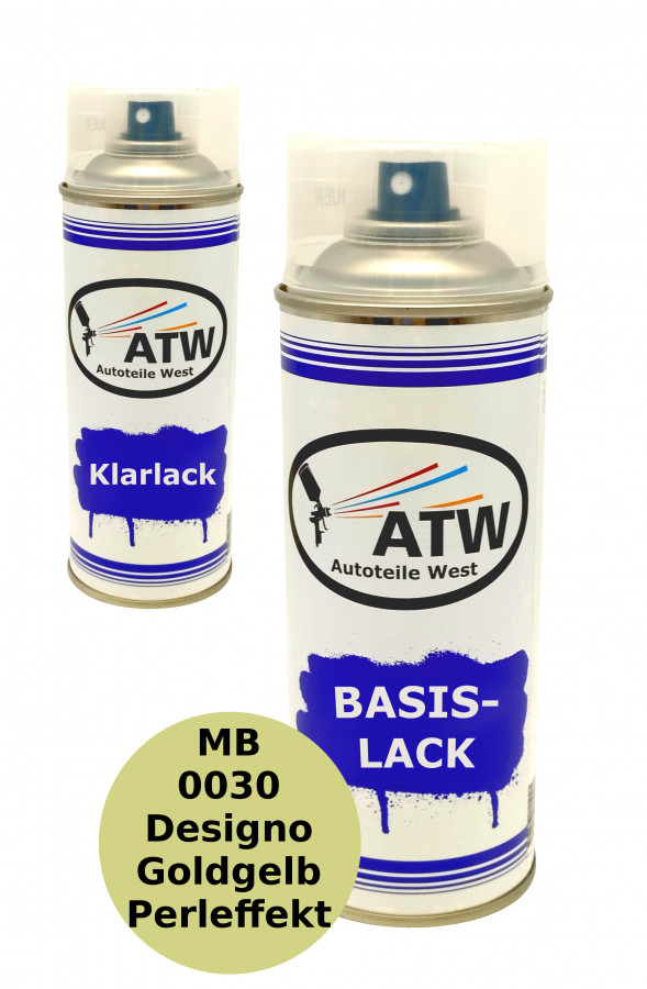Autolack für Mercedes 0030 Designo Goldgelb Perleffekt +400ml Klarlack Set